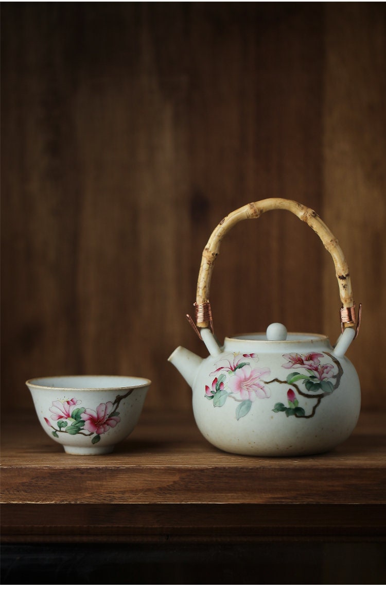 Gohobi Hand-painted Teapot Ceramic Chinese Gongfu tea Kung fu tea Japanese Chado