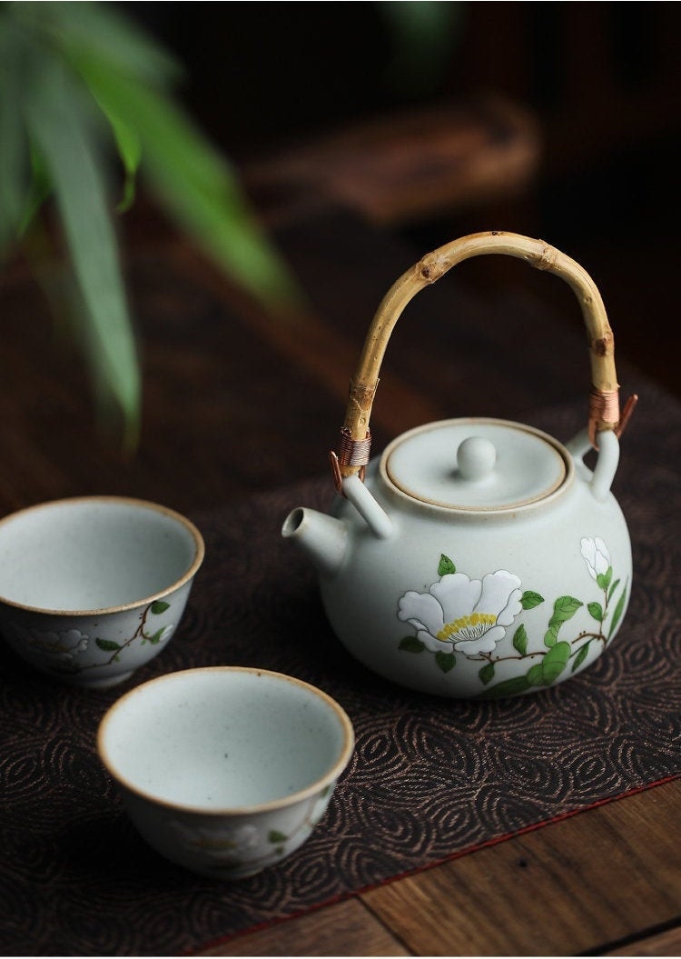 Gohobi Hand-painted Teapot Ceramic Chinese Gongfu tea Kung fu tea Japanese Chado