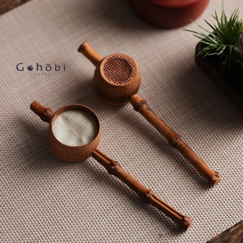 Gohobi Bamboo tea strainer Chinese Gongfu Tea Accessories Japanese Chado Wooden Tea Filters