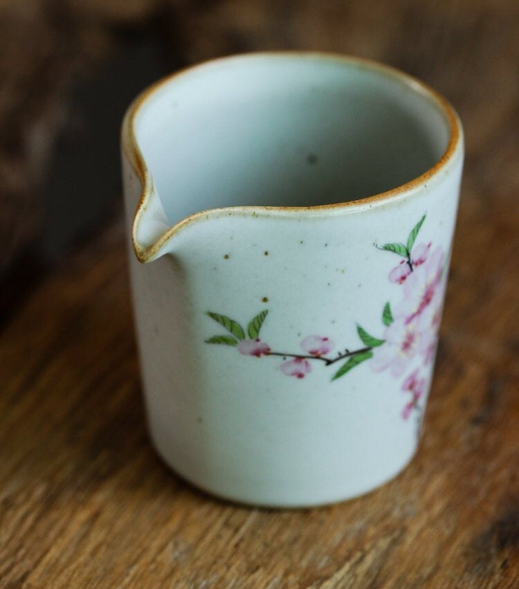 Gohobi Hand-painted Peach blossom Fair cup Ceramic Chinese Gongfu tea Kung fu tea Japanese Chado Tea pitchers