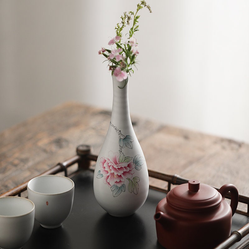 Gohobi Hand-painted Tall Floral Vase