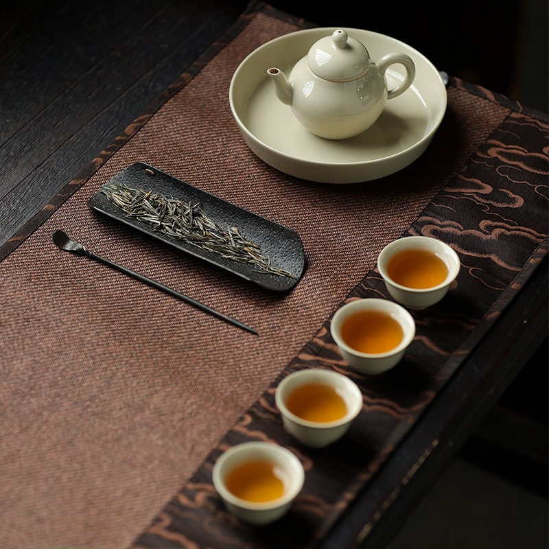 Gohobi Gongfu tea towels placemat for Tea ceremony 30cm x 60 cm Kung fu tea towels Linen cotton Japanese Chado Teaware placemat