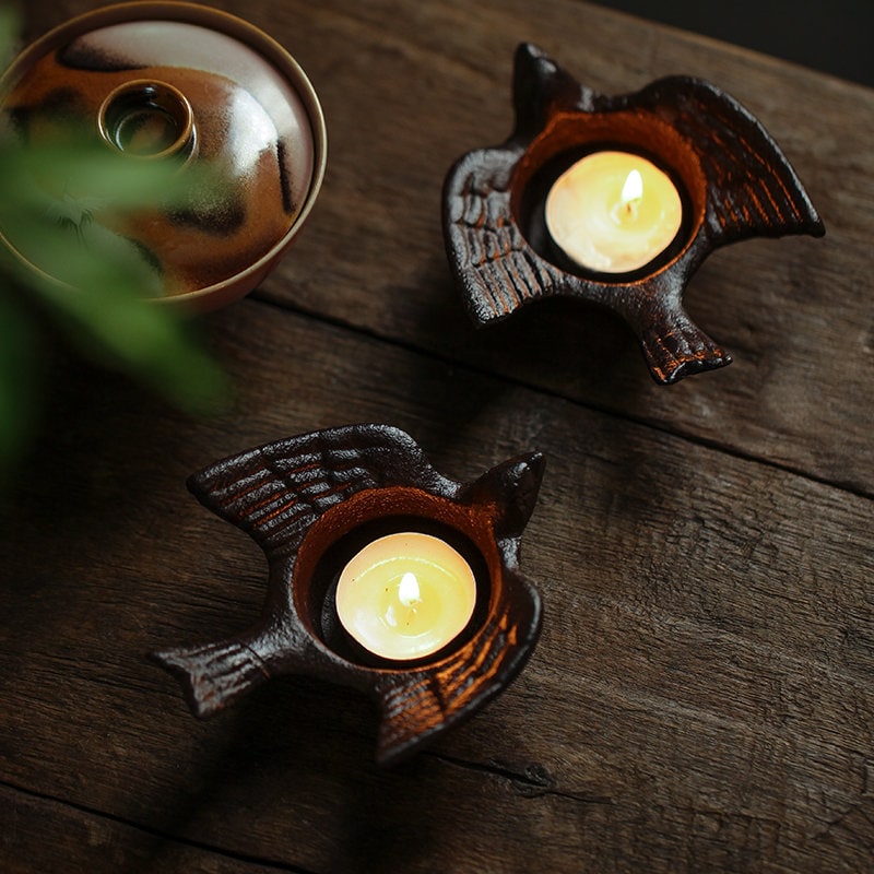 Gohobi Iron Bird candle holder candle bowl Incense holder Gongfu tea Japanese Chado
