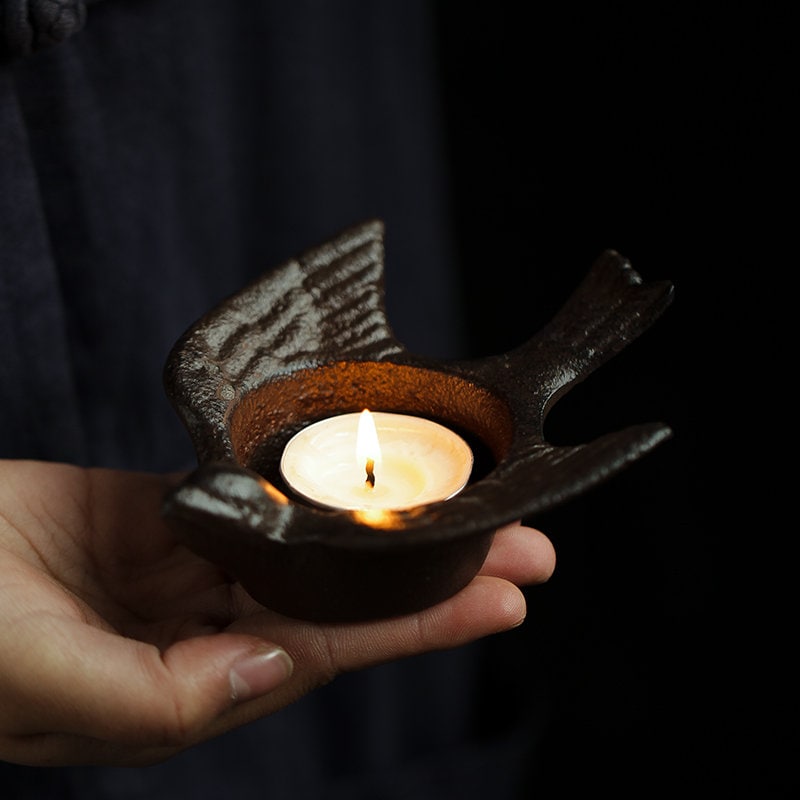 Gohobi Iron Bird candle holder candle bowl Incense holder Gongfu tea Japanese Chado