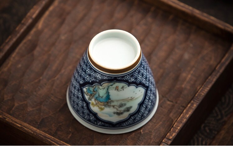 Gohobi Hand painted Tea Cup Ceramic Chinese Gongfu tea Kung fu tea Japanese Chado by local young designer