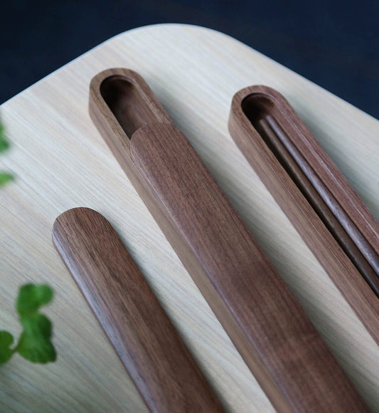 Gohobi A set of walnut chopsticks and box Chinese Japanese chopsticks oriental Gift ideas Table utensils