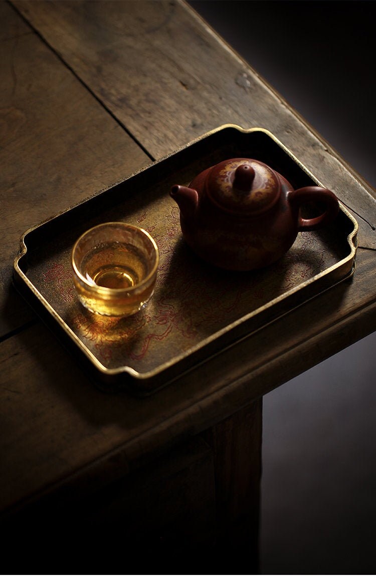 Gohobi Copper Tea Trays Serving Trays Vintage style Gongfu tea trays (6 versions) Japanese Chado