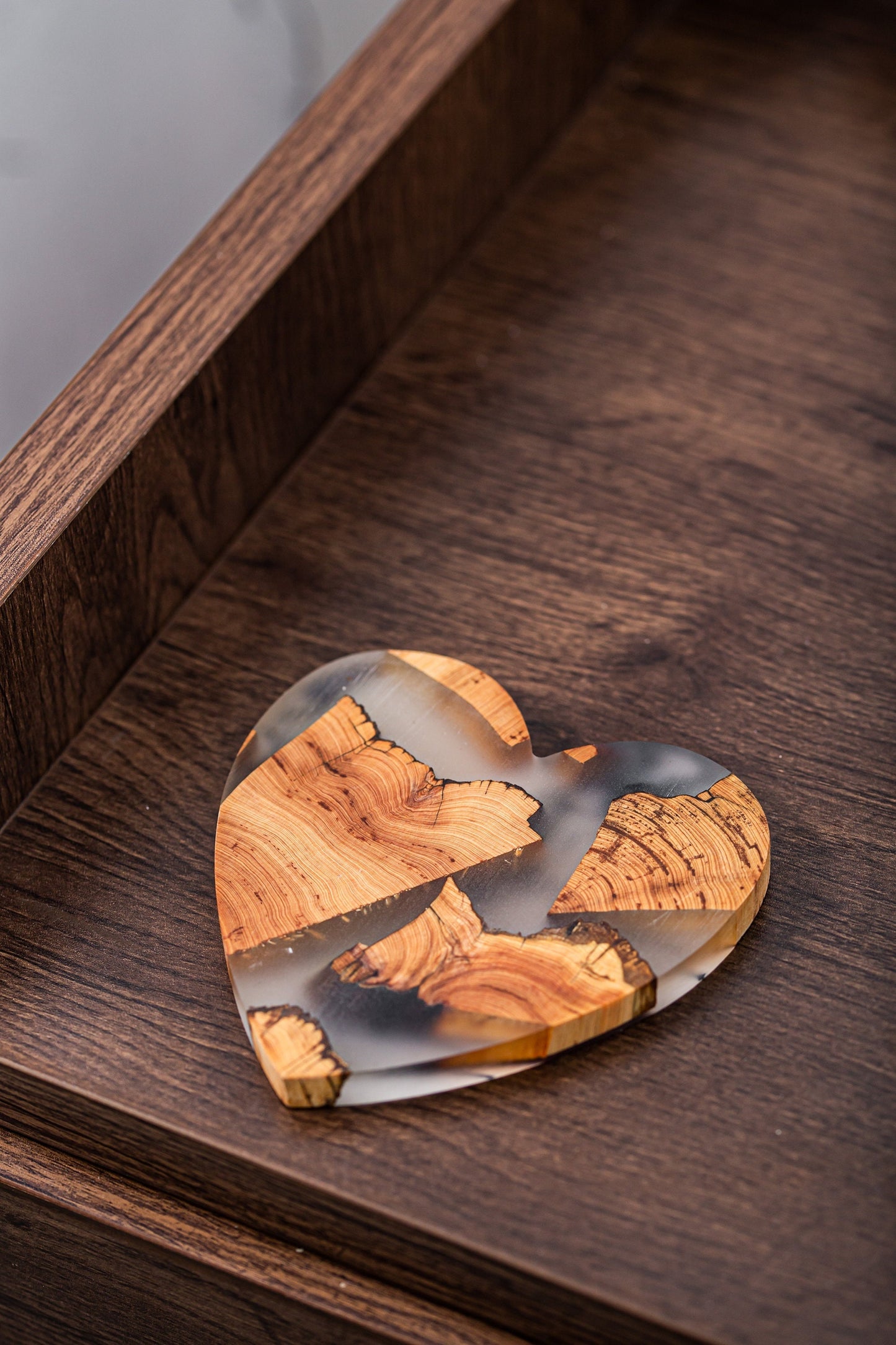 Gohobi Heart shaped coasters wooden resin coasters placemats handmade gift set for couple gifts couple coasters  white valentine