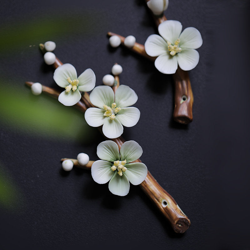 Gohobi Handmade incense holder Ceramic Plum Blossom Incense stick holder Gongfu tea Japanese Chado