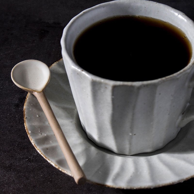 Gohobi handmade coffee spoon tea spoon ceramic Japanese Chinese oriental utensil stoneware