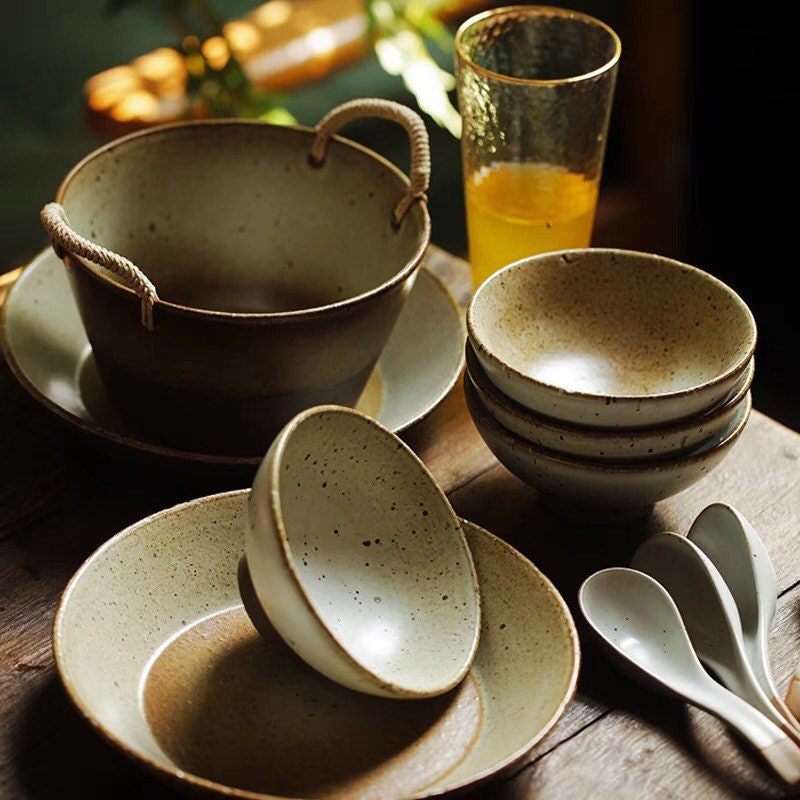 Gohobi handmade ceramic bowl rice bowl  tea Japanese style tableware stoneware