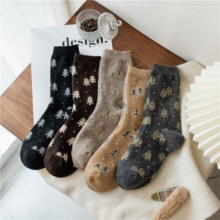 Tree wool socks Women Winter Socks gift – Gohobi