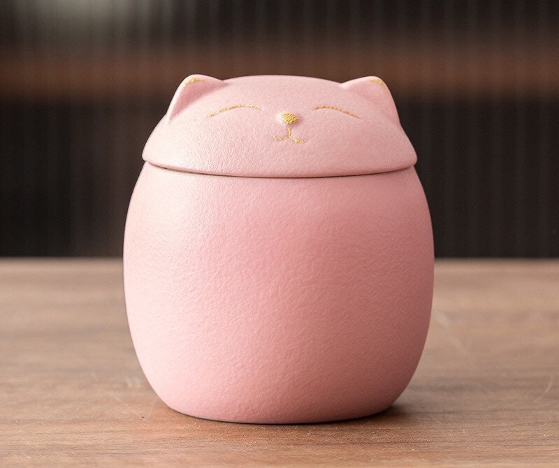 Gohobi Cat tea container storage bottle jar Lucky cat Japanese cat