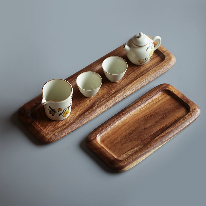 Gohobi Wooden Tea Trays Serving Trays Gongfu tea trays (2 versions) Japanese Chado Acacia wood