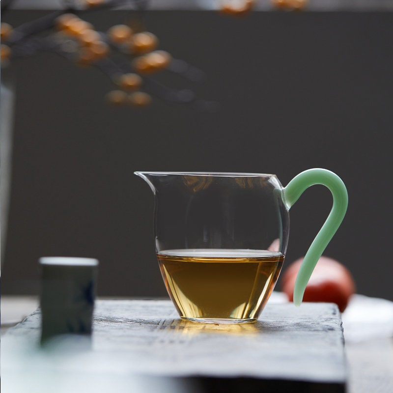Gohobi Handmade tea glass Fair cup tea cup Chinese Gongfu tea Kung fu tea Japanese Chado Glass Tea Pitcher