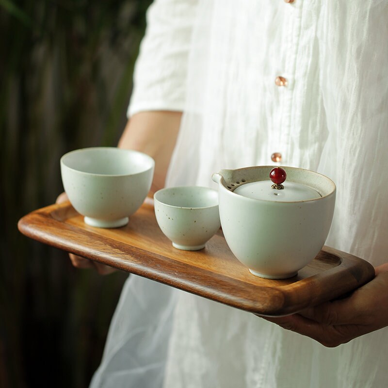 Gohobi Wooden Tea Trays Serving Trays Gongfu tea trays (2 versions) Japanese Chado Acacia wood