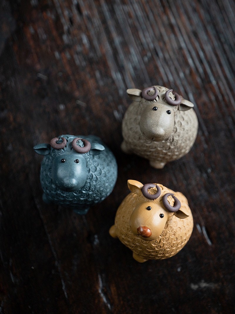 Gohobi Handmade sheep ornaments Tea pets ceramic YiXing clay  Chinese Gongfu tea Kung fu tea Japanese Chado unique ornaments