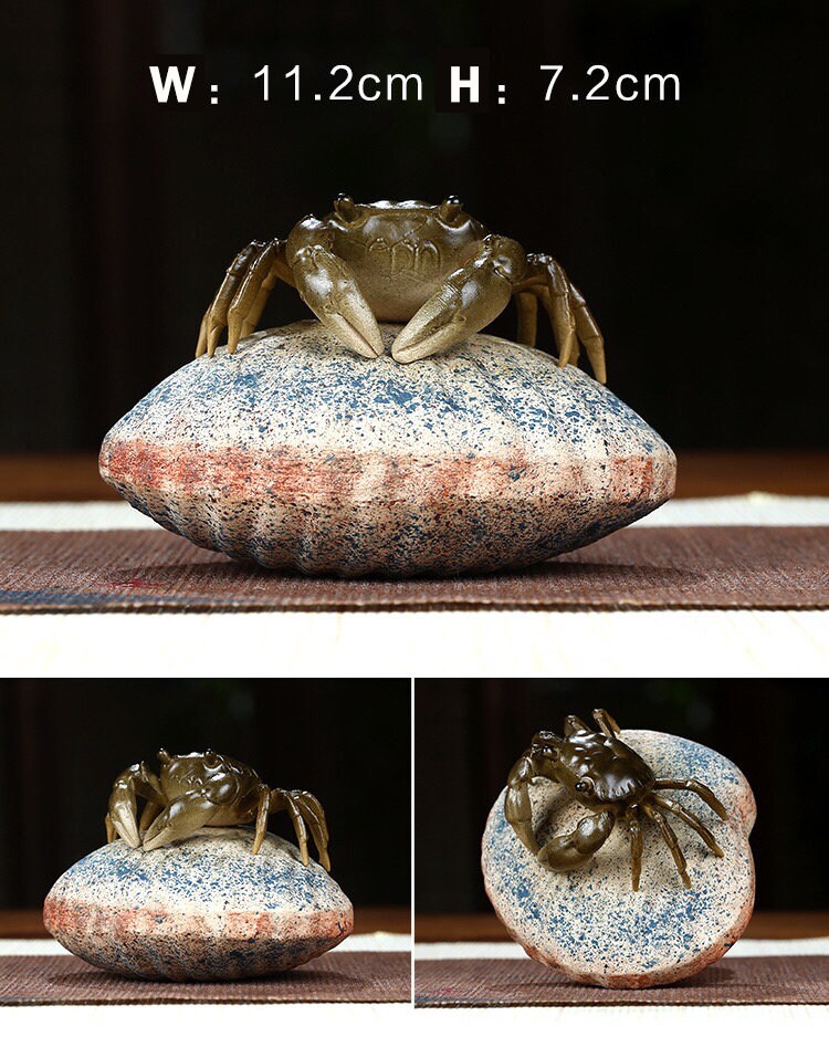 Gohobi Handmade colour change crab ornaments Tea pets ceramic YiXing clay  Chinese Gongfu tea Kung fu tea Japanese Chado unique ornaments