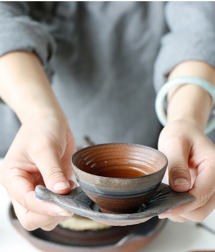 Gohobi Handmade  ceramic tea cup Chinese Gongfu tea Kung fu tea Japanese Chado peach blossom