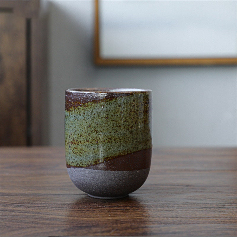 Gohobi Ceramic Japanese style black golden teacup tableware stoneware coffee cup sake cup green tea cup