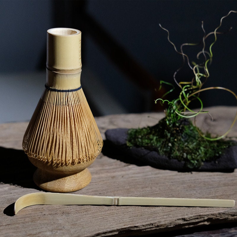 Gohobi Bamboo Matcha Tool Set with Bamboo Whisk, whisk holder and spoon, tea ceremony tool gift set, Japanese Tea tool set