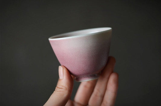 Gohobi Handmade ceramic Red tea cup Chinese Gongfu tea Kung fu tea Japanese Chado crystal gemstone colour [Ice crack collection] 