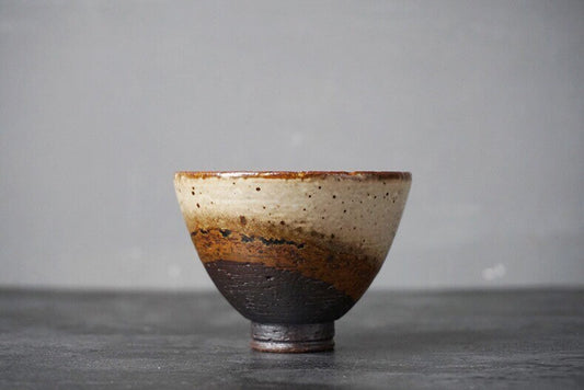 Gohobi Handmade Tea cup, Hand painted, vintage, high quality, Rustic, Minimalistic Japanese Tea, Green Tea, Gongfu tea [Sunset collection]