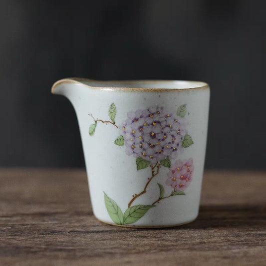 Gohobi Hand-painted Hydrangea Fair cup Ceramic Chinese Gongfu tea Kung fu tea Japanese Chado Tea pitchers