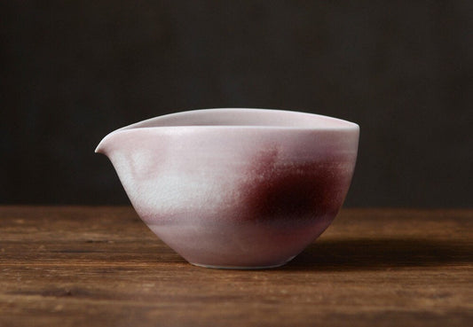 Gohobi Handmade Pink Tea pitcher/ Fair cup, Hand painted, vintage, high quality, Rustic, Minimalistic Japanese Tea [Pink Glazed collection]