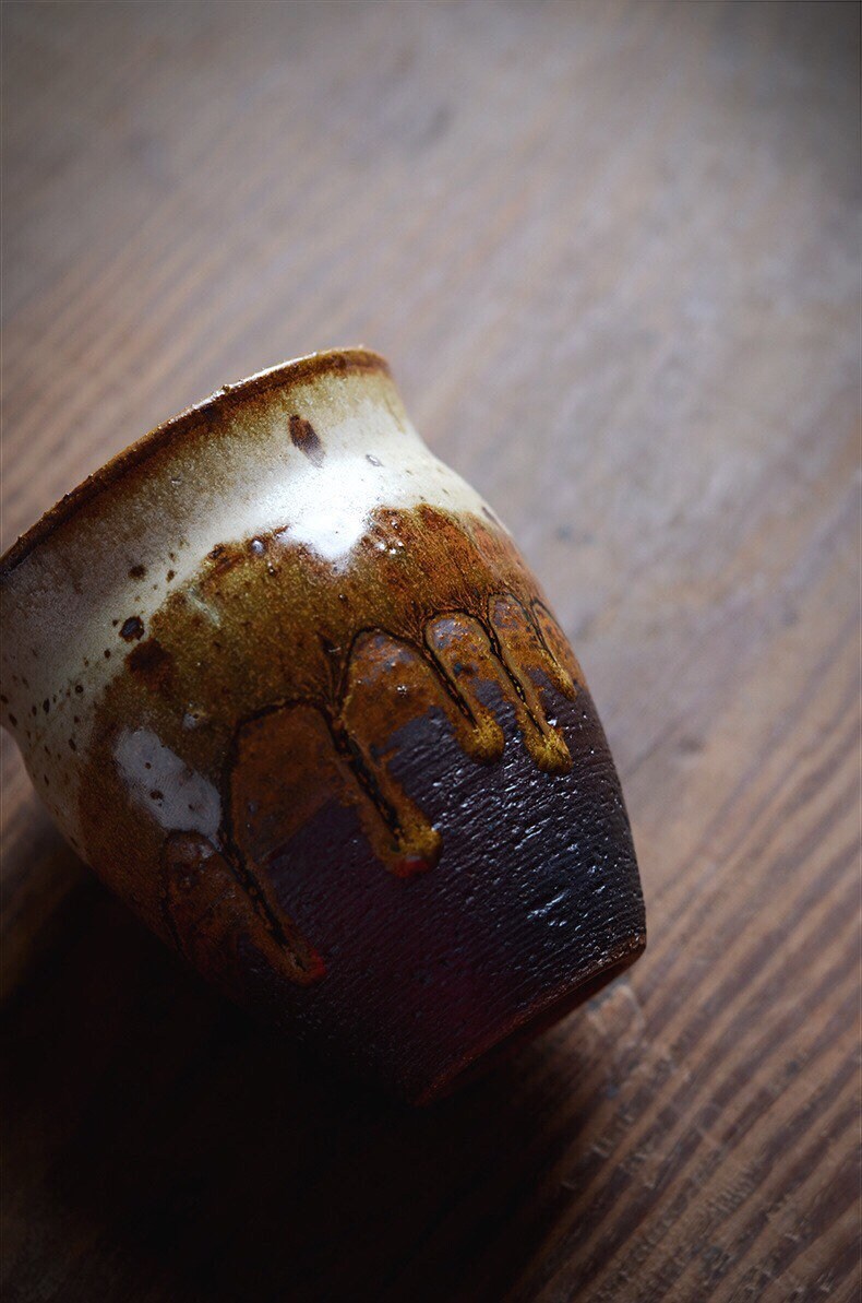 Gohobi Handmade Fair cup, Tea pitcher, Tea cup,vintage, high quality, Rustic, Minimalistic, Japanese Gongfu tea [Sunset collection]