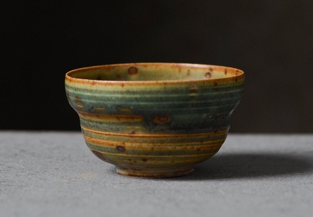 Gohobi Handmade ceramic tea cup Chinese Gongfu tea Kung fu tea Japanese Teacup small green tea cup [Green banana collection]
