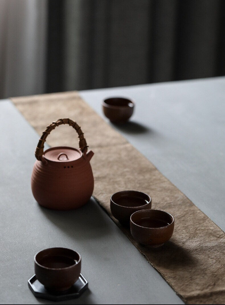 Gohobi Handmade ceramic tea cup Chinese Gongfu tea Kung fu tea Japanese Teacup small green tea cup  [Old rock mud collection]