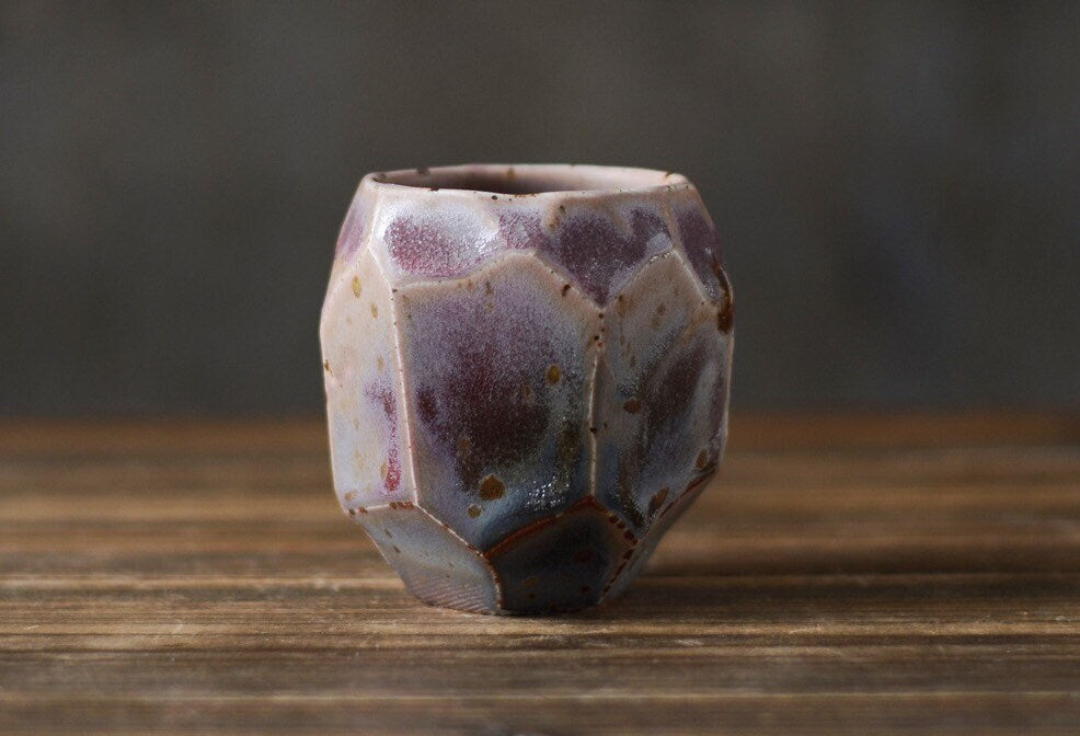 Gohobi Handmade Purple Tea cup, Hand painted, vintage, high quality, Rustic, Minimalistic Japanese Tea, Gongfu [Purple Glazed collection]