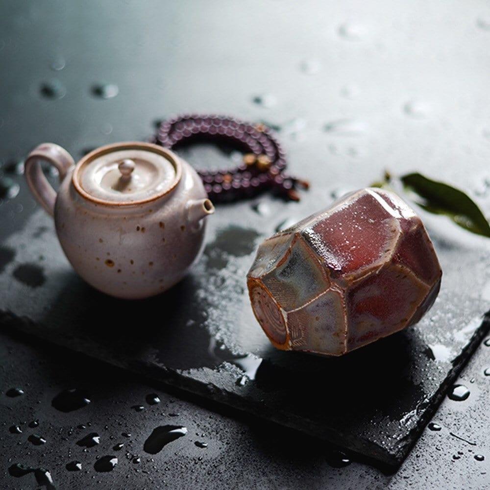 Gohobi Handmade Purple Tea cup, Hand painted, vintage, high quality, Rustic, Minimalistic Japanese Tea, Gongfu [Purple Glazed collection]