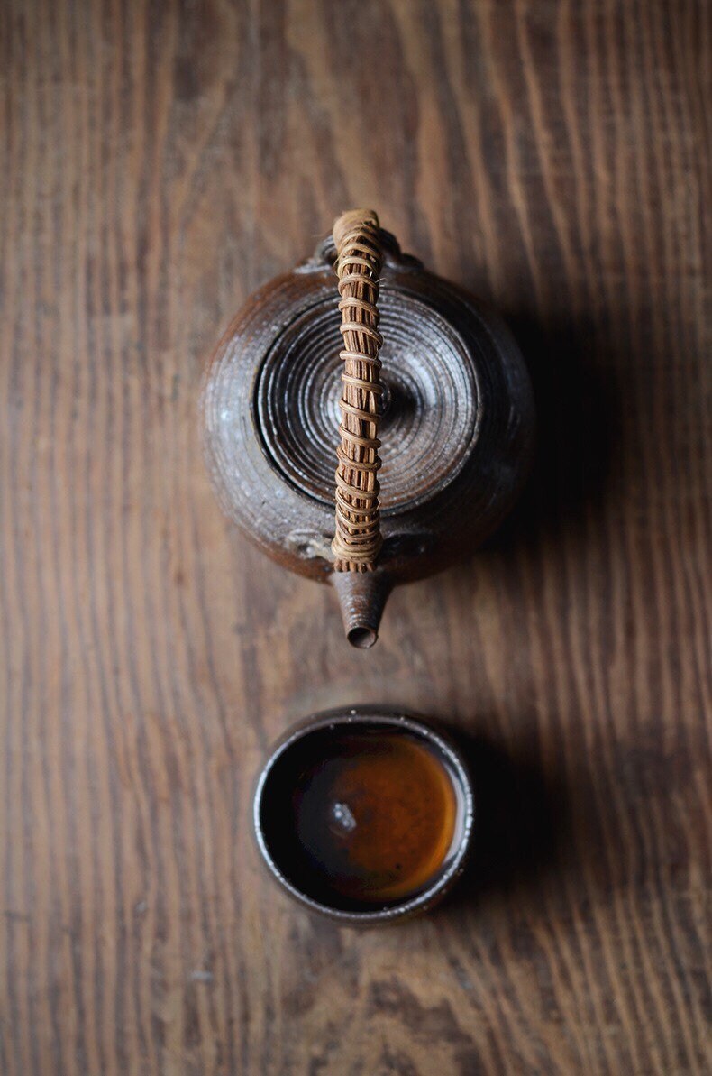 Gohobi Handmade ceramic teapot, Chinese Gongfu tea, Japanese Korean style teacup, rustic [Old rock mud collection] 