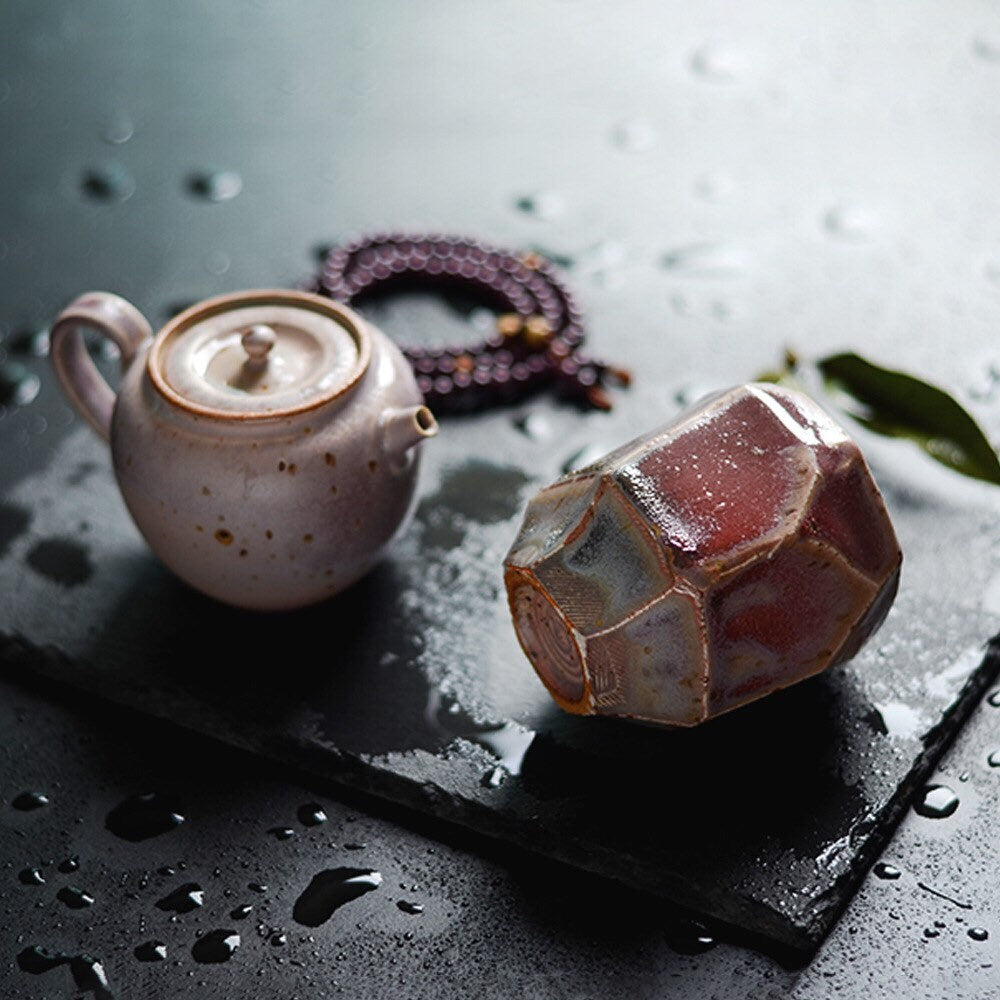 Gohobi Handmade Purple Teapot, Hand painted, vintage, high quality, Rustic, Minimalistic Japanese Tea, Gongfu tea [Purple Glazed collection]