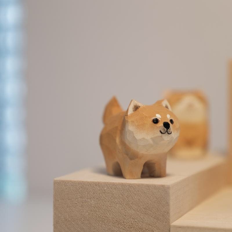 Gohobi Hand crafted wooden Shiba Inu dog ornaments unique gift for him for her