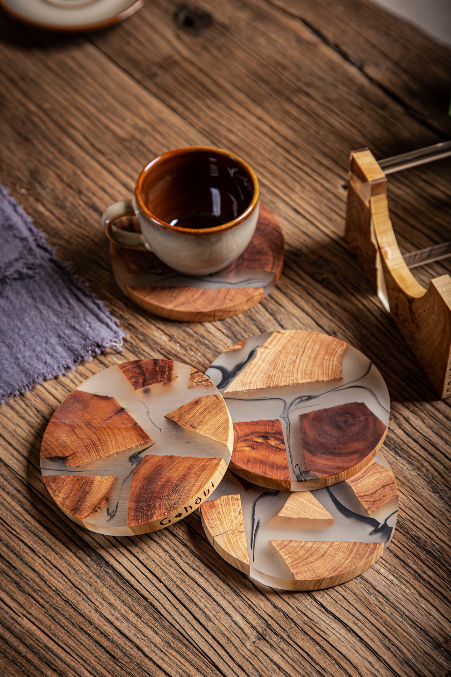 Round Modern Placemats set of 4 or 6, Epoxy Resin Cedar Wood Placemat,  Rustic Table Decor -  Canada