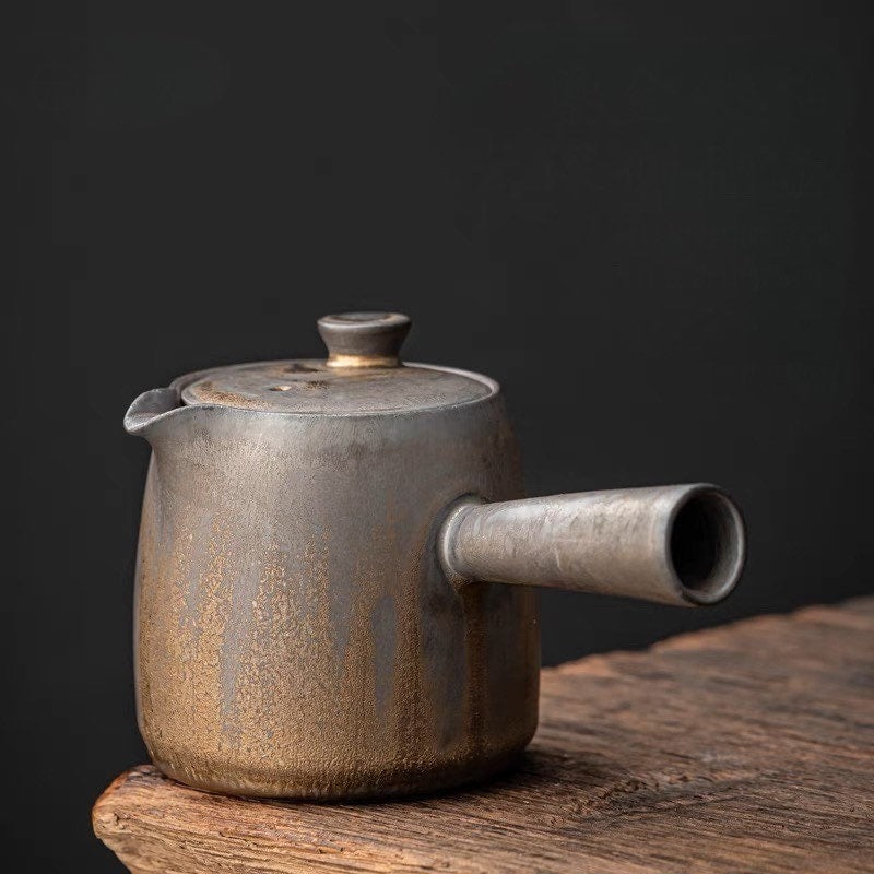 Gohobi Handmade goldlen black ceramic teapot Chinese Gongfu tea Japanese Teacup small teapot Korean Asian