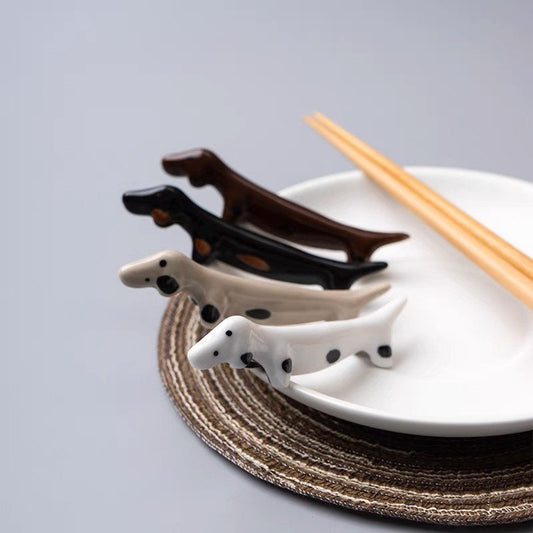 Gohobi Chopstick rest for daily use chopsticks rack dachshund dog oriental Gift ideas Table utensils