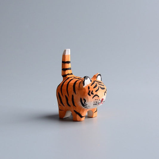 Gohobi Hand crafted wooden Tiger ornaments unique gift for him for her
