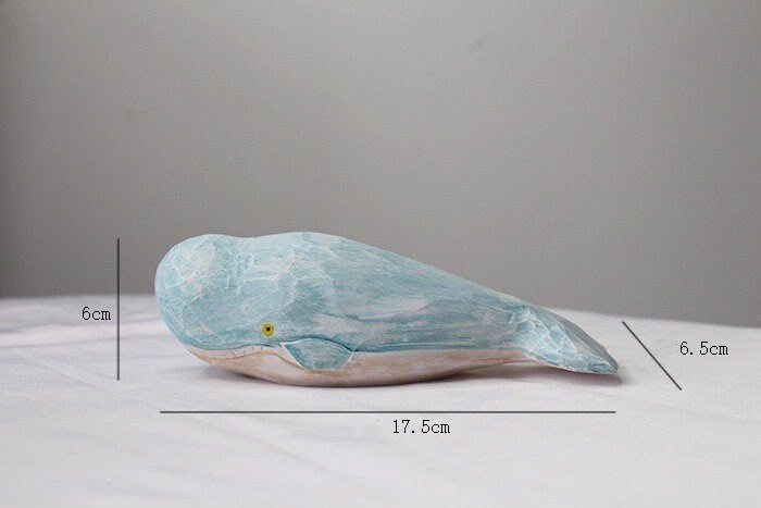 Gohobi Hand crafted wooden blue whale ornaments unique gift for him for her