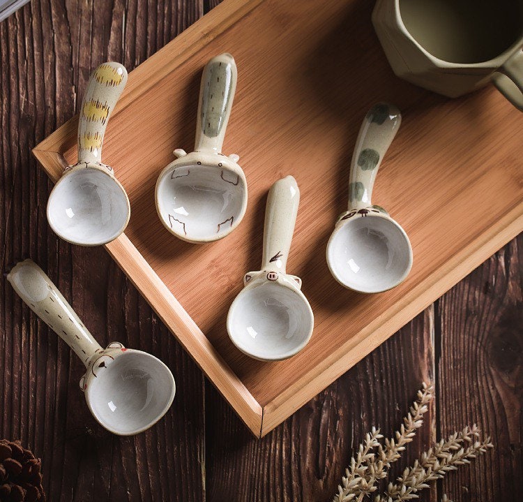 Gohobi handmade soup spoon Japanese animal spoon oriental Korean utensil tea spoon