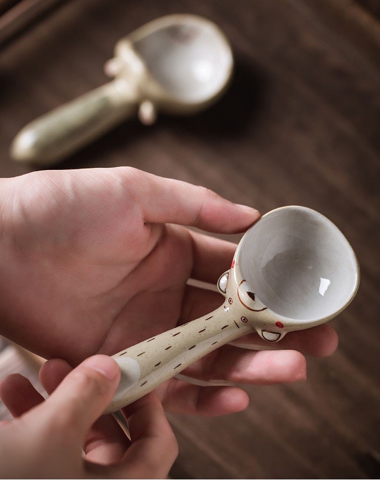Gohobi handmade soup spoon Japanese animal spoon oriental Korean utensil tea spoon