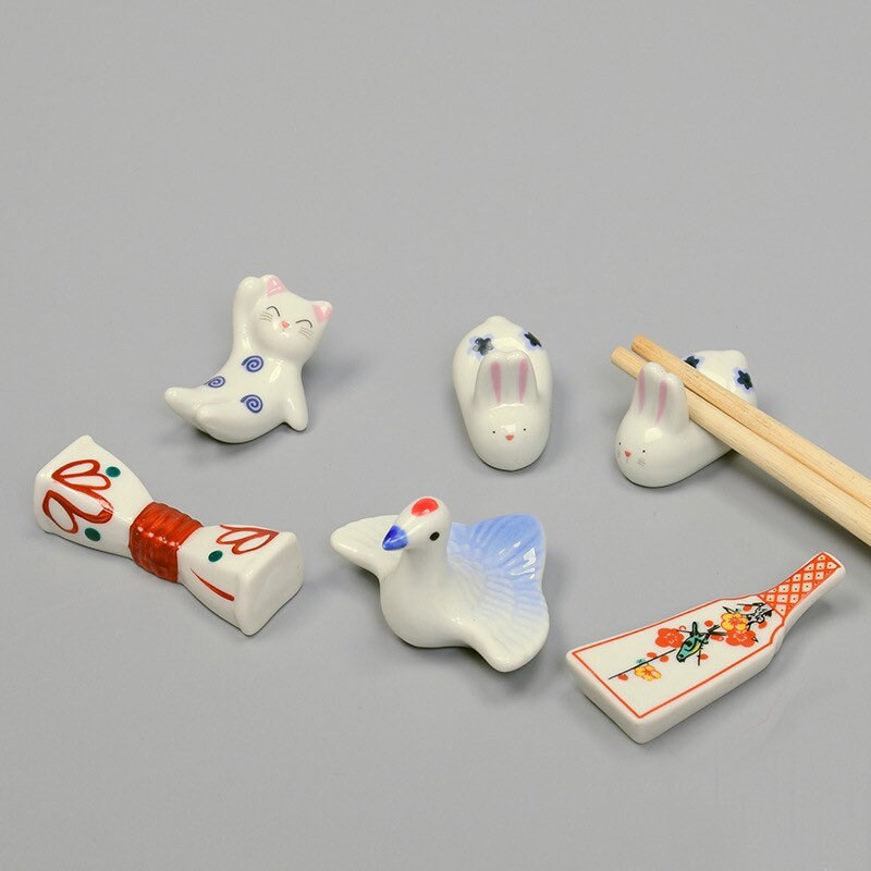 Gohobi Chopstick rest for daily use chopsticks rack cat oriental Gift ideas Table utensils